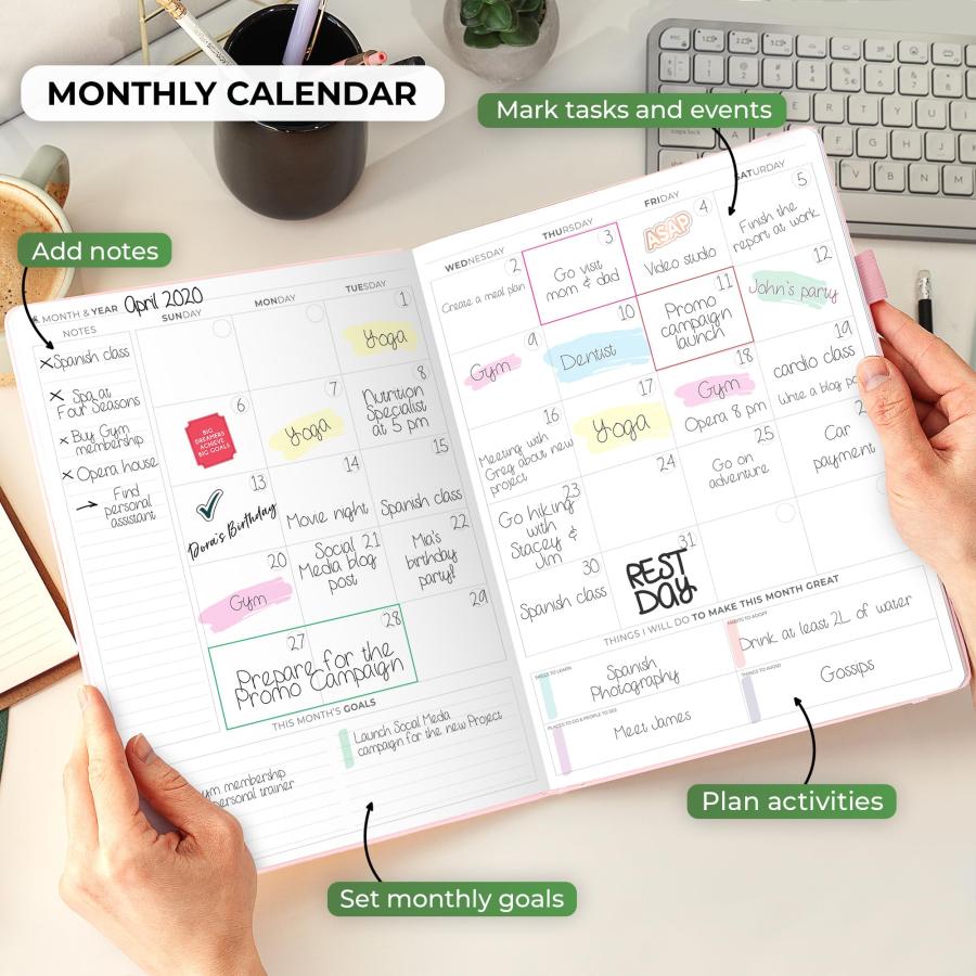 Clever Fox Planner PRO スケジュール - A4 (ローズゴールド、A4 (8.5インチ x 11インチ)の画像