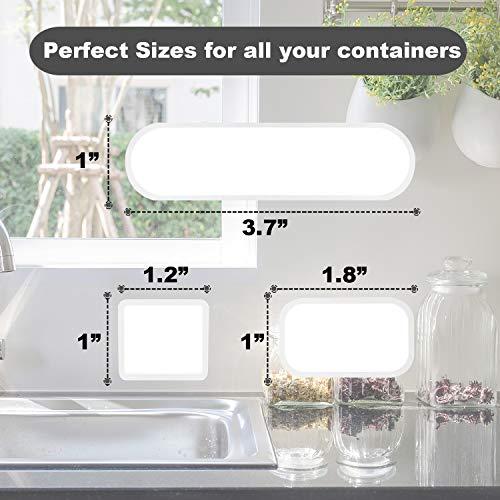 132 Pieces Removable Food Labels Stickers Waterproof Kitchen Labels for POP Food Storage， Home Organization with Marker Pen， 3 Sizes (Silver)_1