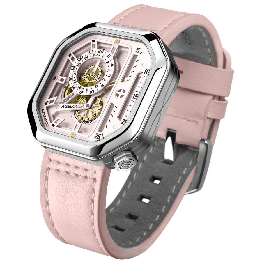 AGELOCER Women's Top Brand Automatic Mechanical Square Fashion Punk Luminous Analog Luxury Watch (VP:5809A10)の画像