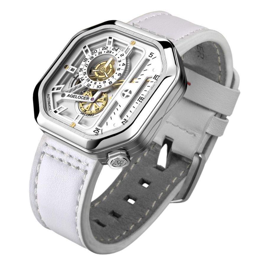 AGELOCER Women's Top Brand Automatic Mechanical Square Fashion Punk Luminous Analog Luxury Watch (RI:5809A10)の画像