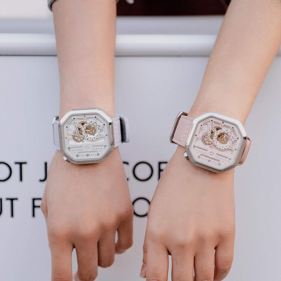 AGELOCER Women's Top Brand Automatic Mechanical Square Fashion Punk Luminous Analog Luxury Watch (RI:5809A10)の画像
