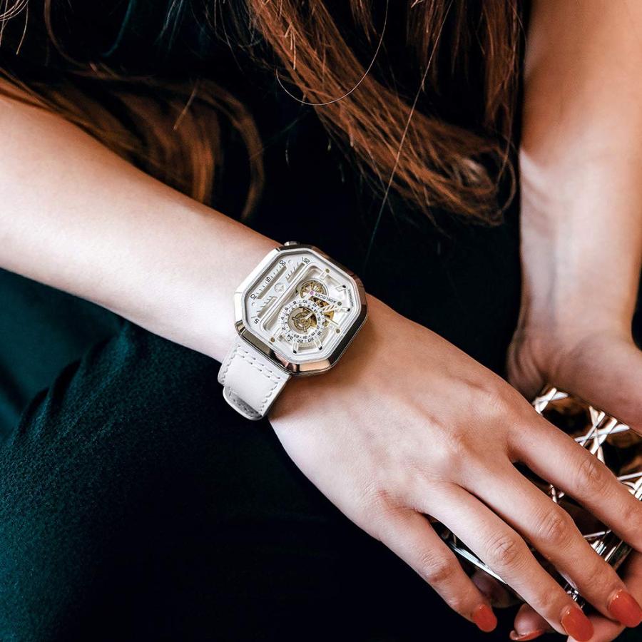 AGELOCER Women's Top Brand Automatic Mechanical Square Fashion Punk Luminous Analog Luxury Watch (RI:5809A10)の画像