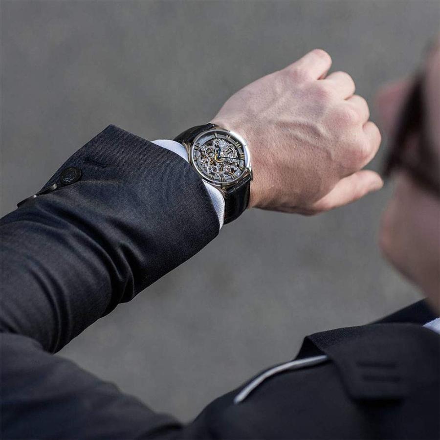 AGELOCER Men's Watch Stainless Steel Skeleton Mechanical Automatic Luxury Top Brand Watches (RI:5401A1)の画像