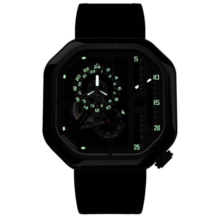 AGELOCER Men's Watch Mechanical Stainless Steel Mechanical Square Luxury Analog Luminous Watch (RI:5802J1)の画像