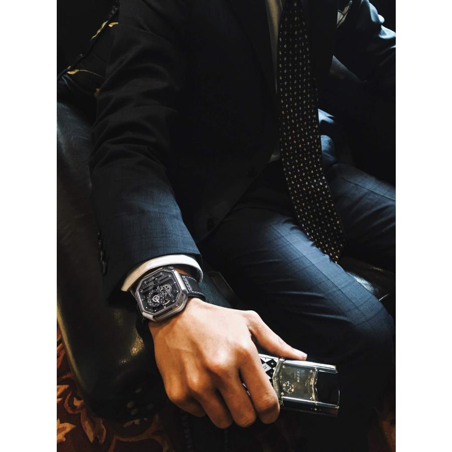 AGELOCER Men's Watch Mechanical Stainless Steel Mechanical Square Luxury Analog Luminous Watch (RI:5802J1)の画像