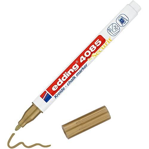 edding 4085 チョークマーカー - ゴールド - チョークペン1本 - ラウンドペン先 1-2mm - 細字ウェットティッシュペン 黒板/窓/ガラス/鏡用 - 液体チョークマーカ_3