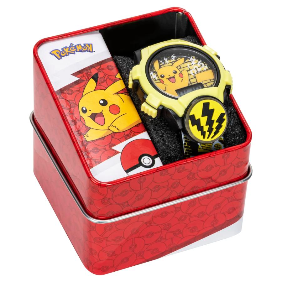 Accutime ポケモン ピカチュウ LEDフラッシュデジタル腕時計 ブラック
