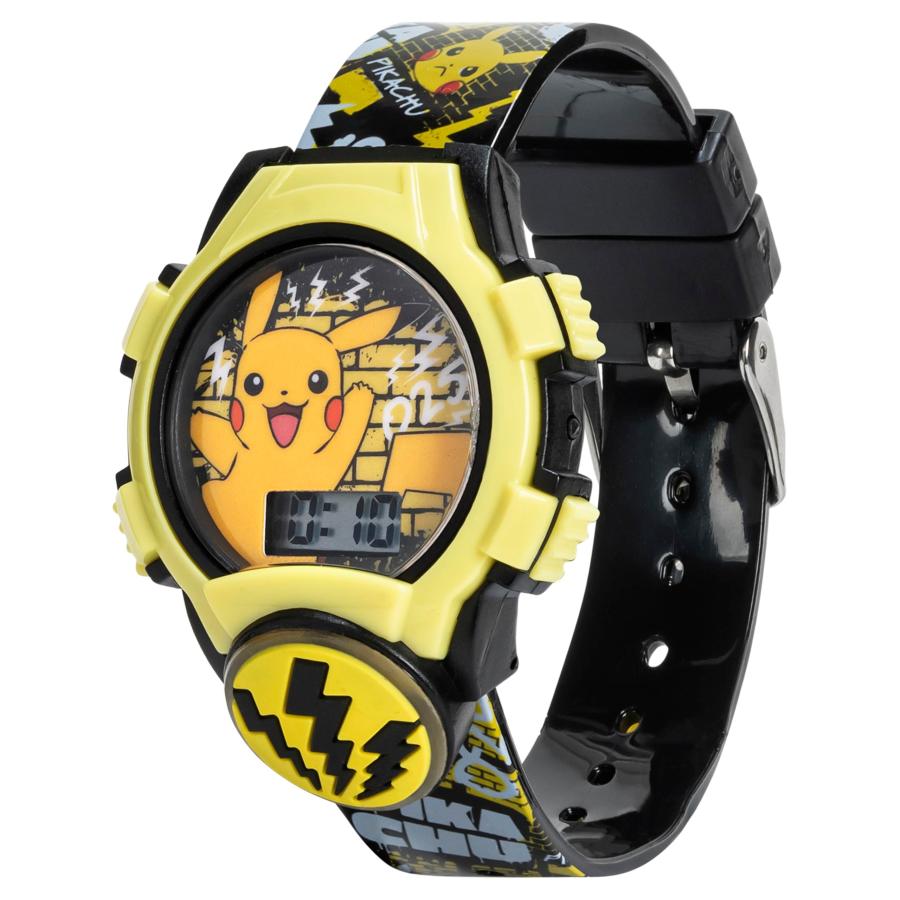Accutime ポケモン ピカチュウ LEDフラッシュデジタル腕時計 ブラック