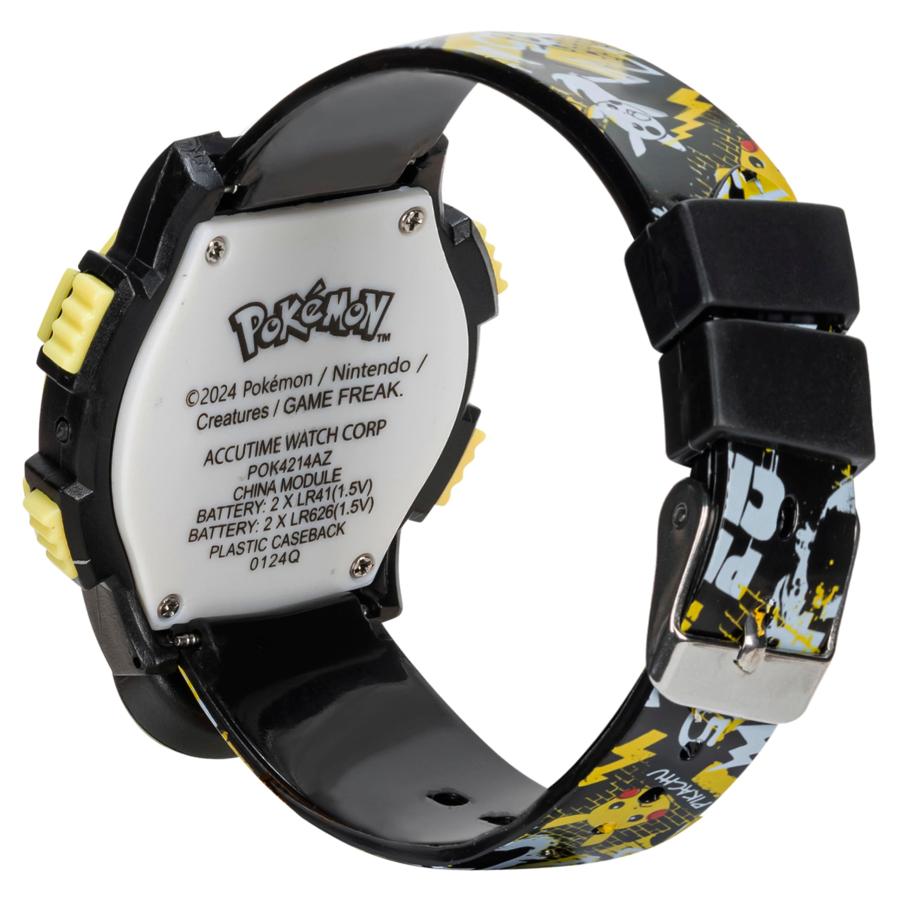 Accutime ポケモン ピカチュウ LEDフラッシュデジタル腕時計 ブラック