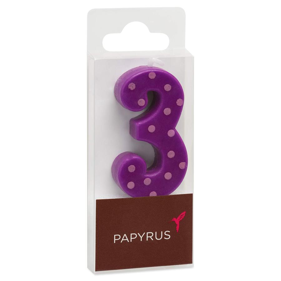Papyrus バースデーキャンドル 数字3 プレート1枚 Lサイズ マルチ_1