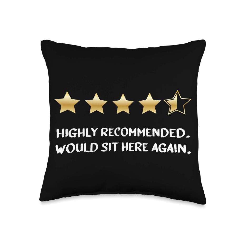 5 Star Rating Sarcastic Saying Quote Funny Novelty Gifts Throw Pillow