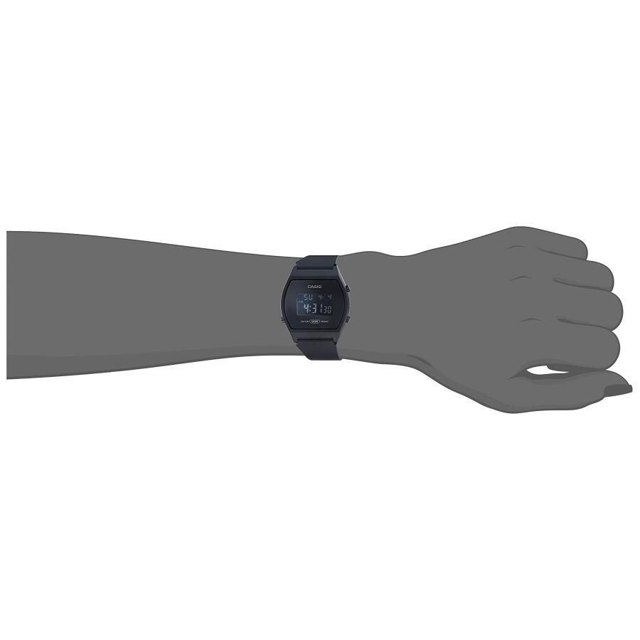 Casio LW-204-1BCF スポーツウォッチ ブラック LEDバックライト 防水50m ストップウォッチ カウントダウンタイマー 12/24時間表示の画像