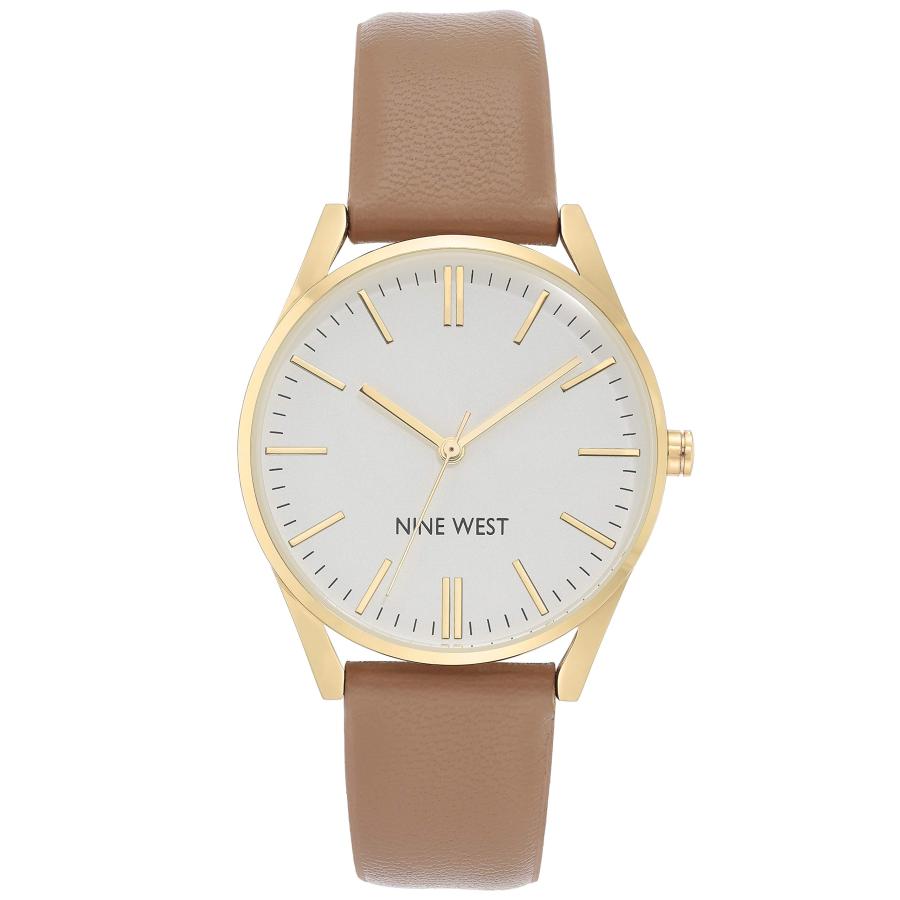 Nine West Women's Strap Watch, Tan/Gold