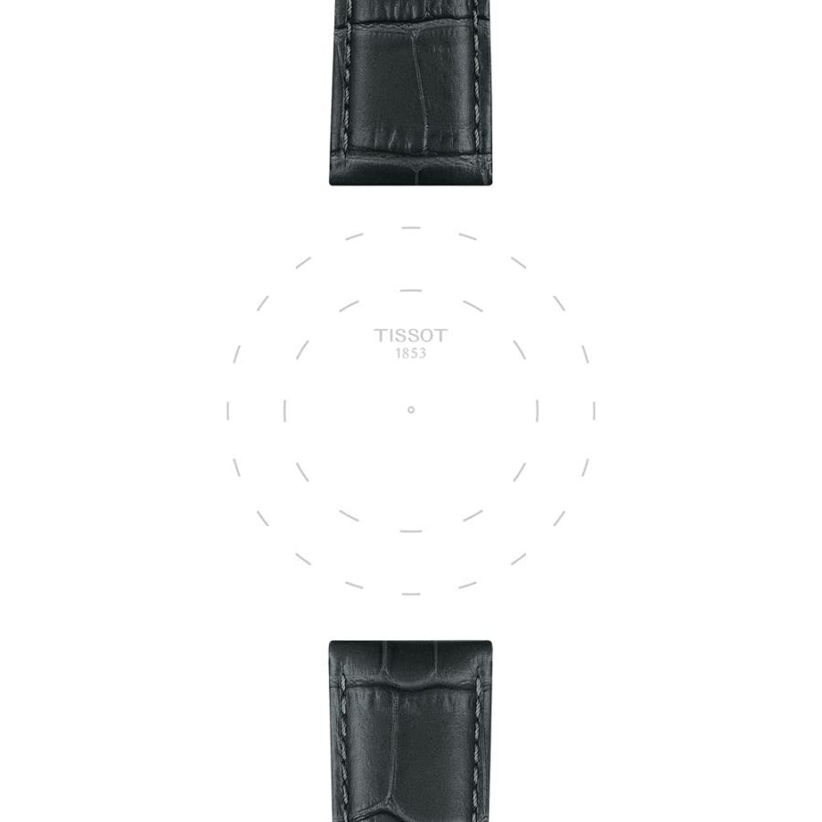 ティソ 純正交換腕時計ベルト T852045750 レザー グレー 21mm プッシュボタン式Dバックルの画像