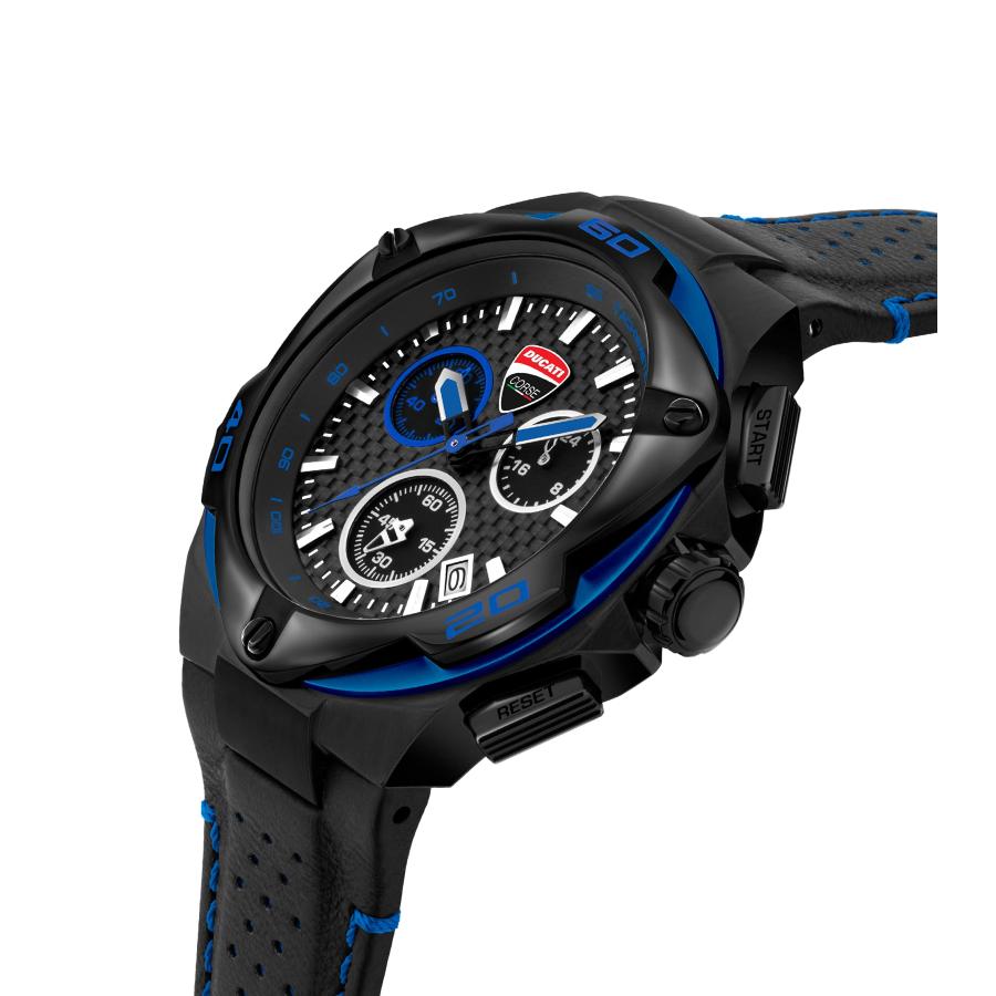Ducati Corse モトーレ DTWGC2019005 メンズ アナログ クォーツ ブラックダイヤル 本革ストラップの画像