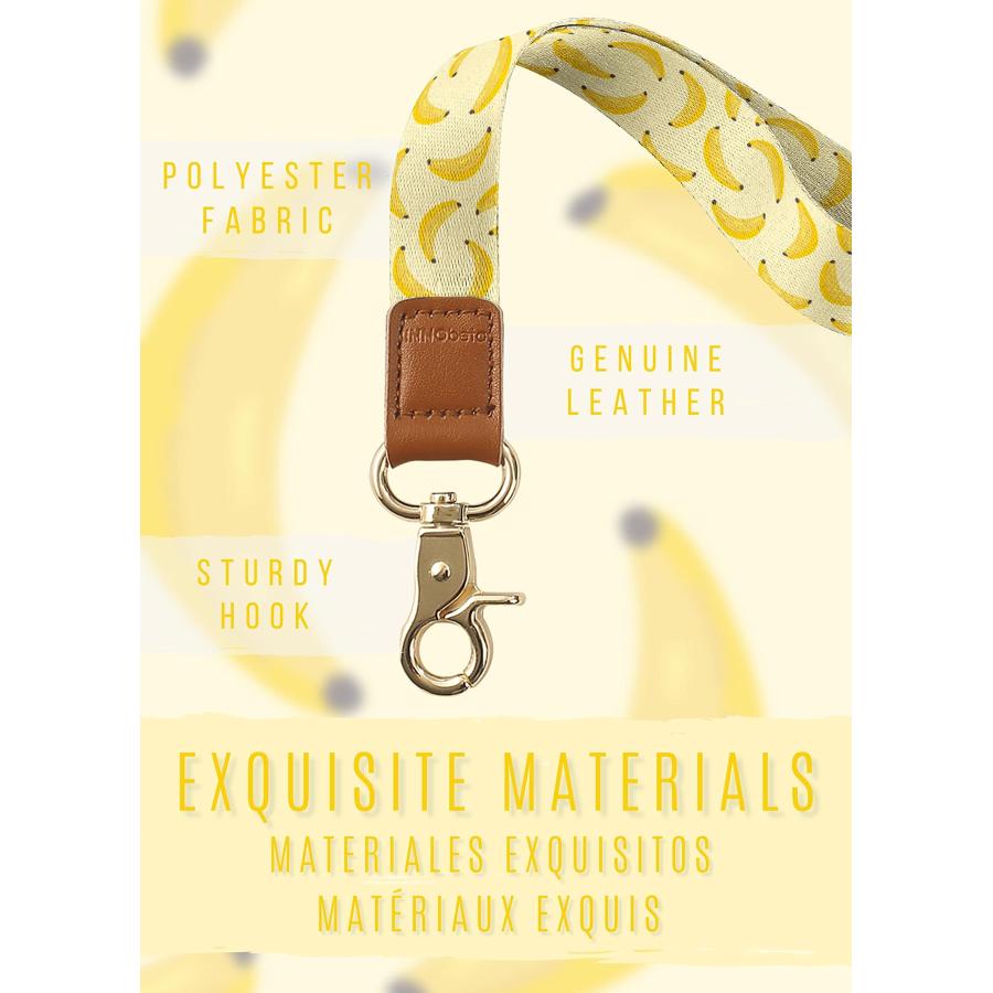 InnoBeta Keychains for Women Men, Cute Wrist Strap for Keys, Short Car Key Wristlet Lanyards- Bananaの画像