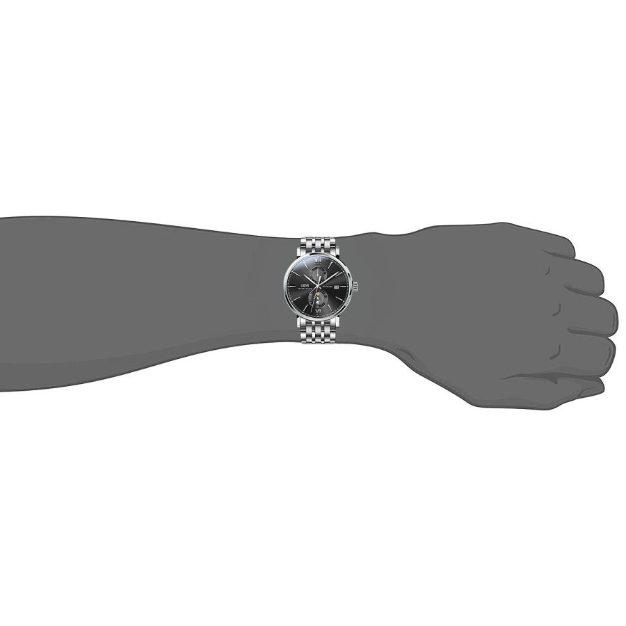 LOBINNI Men's Stainless Steel Mechanical Automatic Luxury Calendar Luxury Analog Watch (Silver-Black)の画像