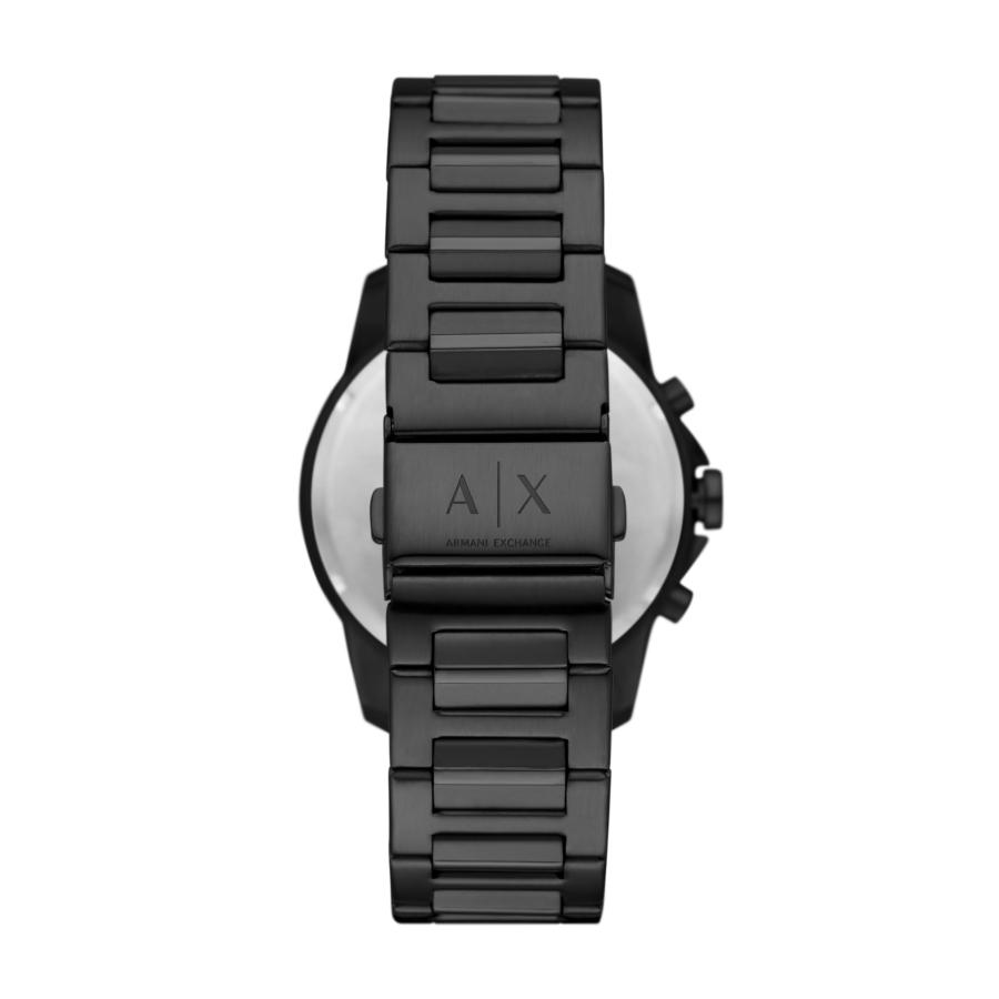 Armani Exchange メンズ クロノグラフ腕時計 AX1722 44mm ブラックダイヤル ブラックスチールブレスレット クォーツの画像