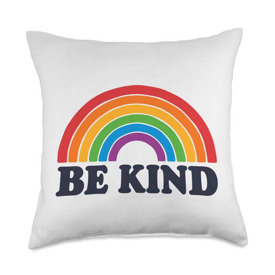 LGBTQ Be Kind Pocket Gay Pride LGBT Ally Rainbow Vintage Throw Pillow