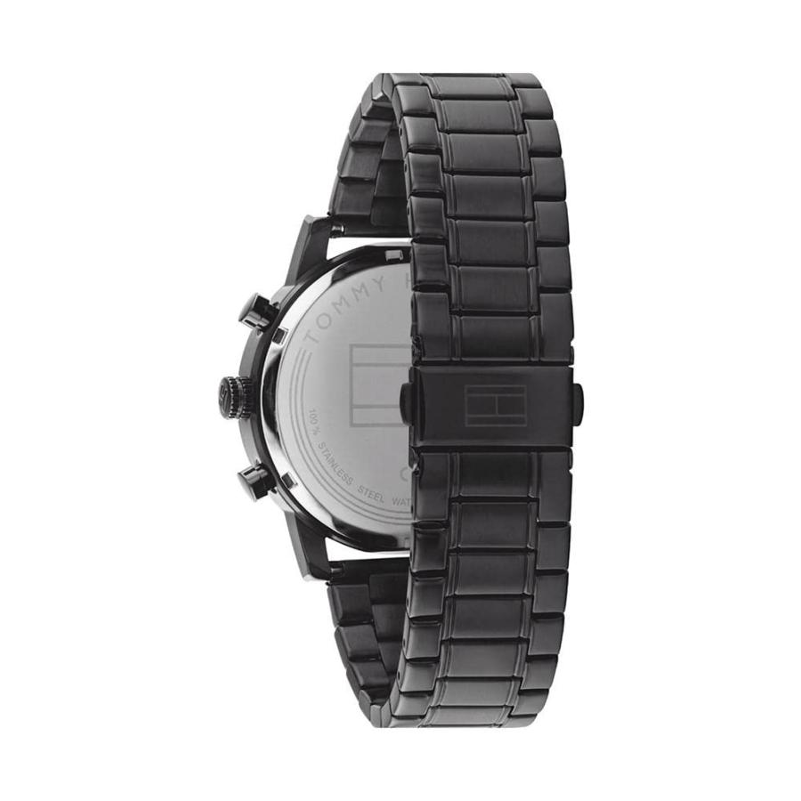 Tommy Hilfiger メンズ マルチファンクション腕時計 1791879 44mm ブラックイオンリンクブレスレット 曜日・日付表示の画像