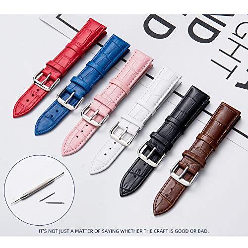 SOUGAO 本革腕時計ストラップ 24mm ビンテージレトロ クイックリリース 交換バンド レッドの画像