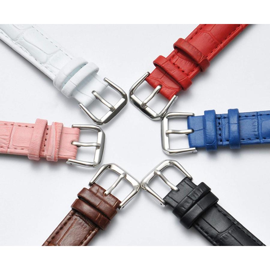SOUGAO 本革腕時計ストラップ 24mm ビンテージレトロ クイックリリース 交換バンド レッドの画像