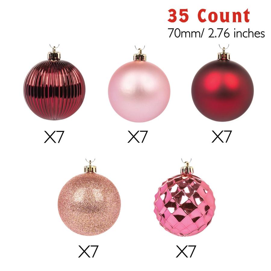 Every Day is Christmas オーナメント 35ct 70mm ピンクローズ_2