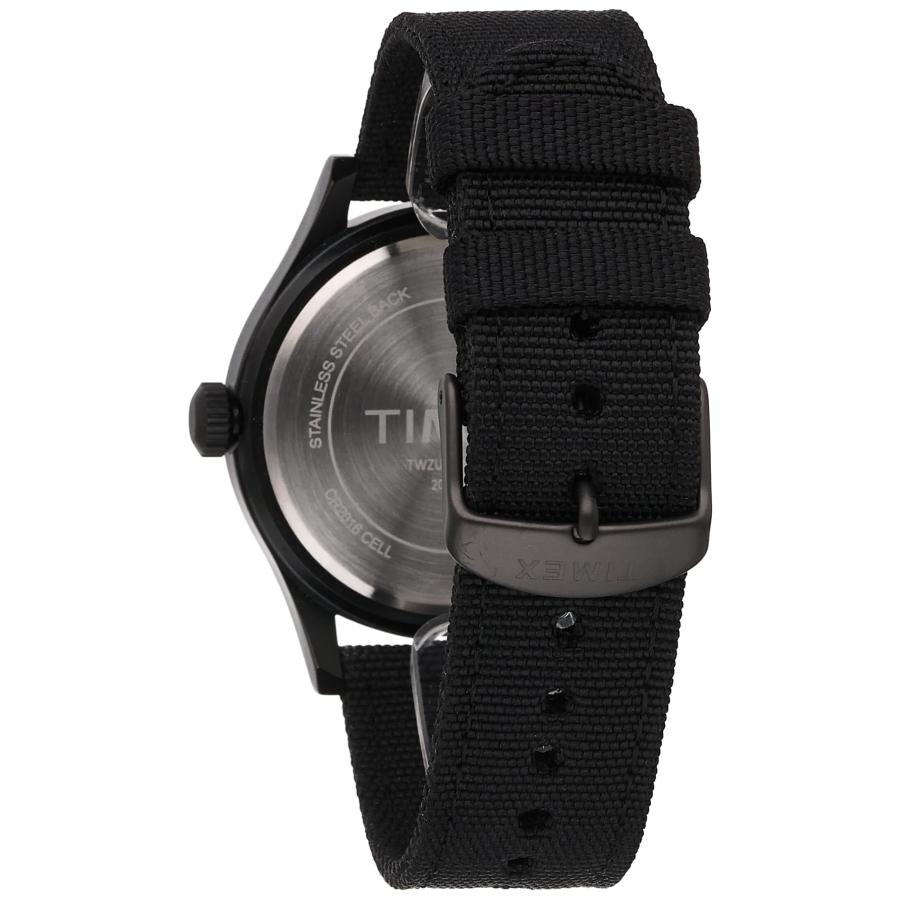 Timex Tribute メンズ カレッジスカウト 40mm クォーツ腕時計 ブラックファブリックストラップ テネシー・ボランティアーズの画像