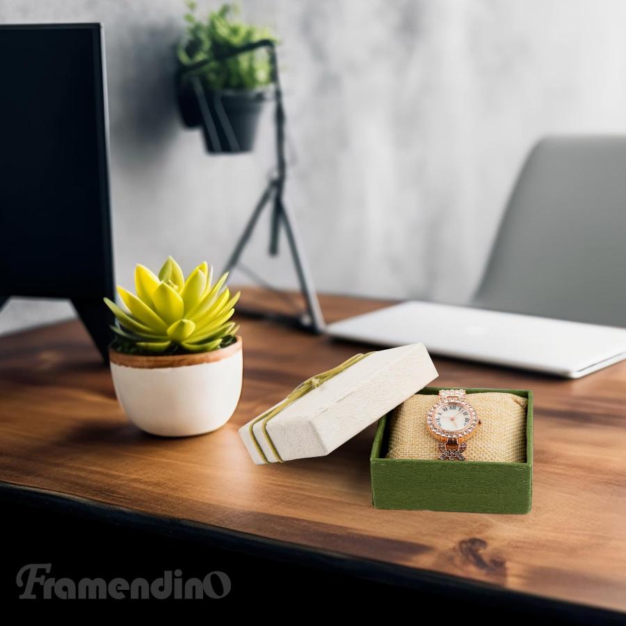 Framendino 12個パック リネンブレスレット 腕時計 枕 ジュエリー枕 小さなリネン 枕 ブレスレット バングル クッション ジュエリーディスプレイ用の画像