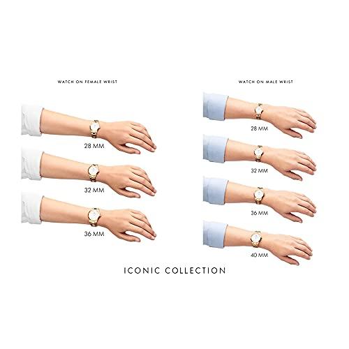 Daniel Wellington (ダニエル・ウェリントン) Iconic Link 腕時計 ローズゴールド シルバー ステンレススチール リンクブレスレット, ローズゴールド/ブラウン,の画像