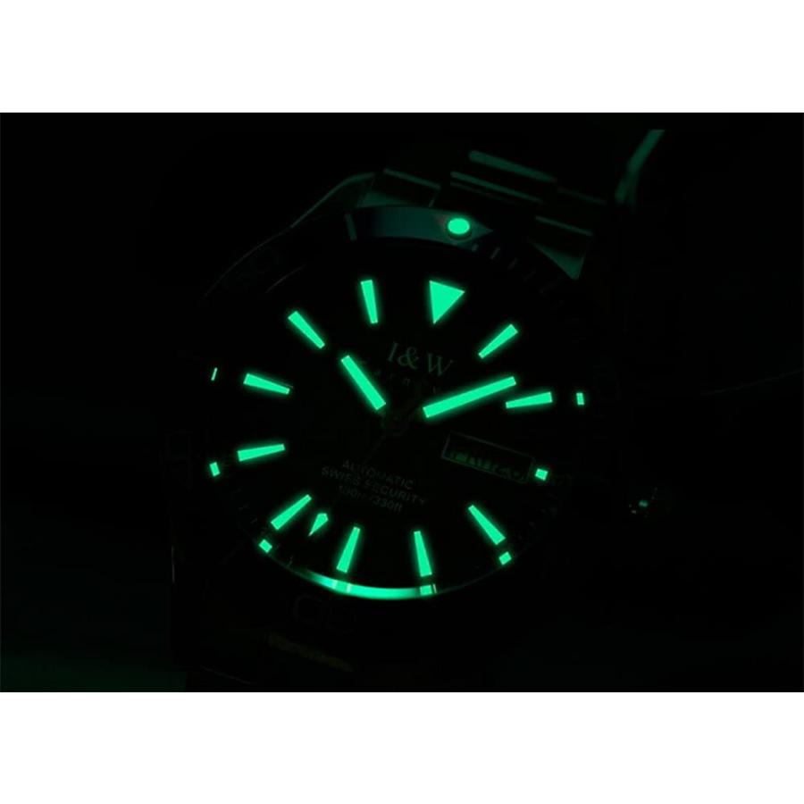HUNRUY Men's Automatic Watch Day Date Mechanical Watch (Black)の画像