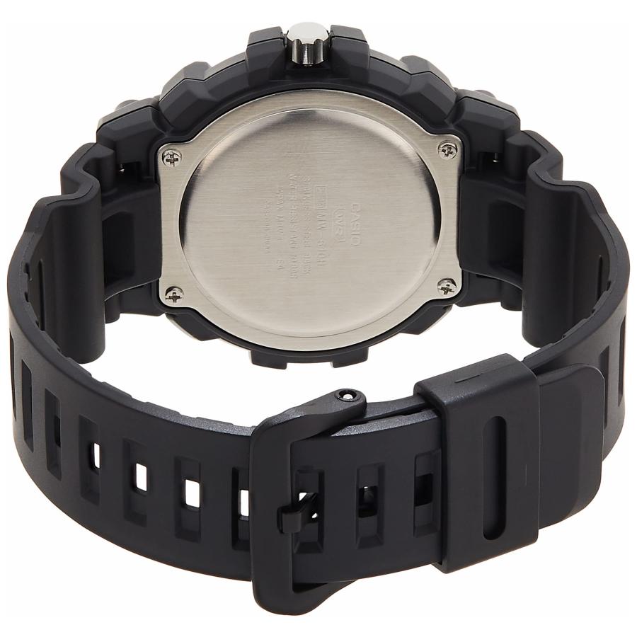 Casio MW610H-1AV 高耐久 10年バッテリー 100m防水 日付表示 ブラック 樹脂バンド メンズ腕時計の画像