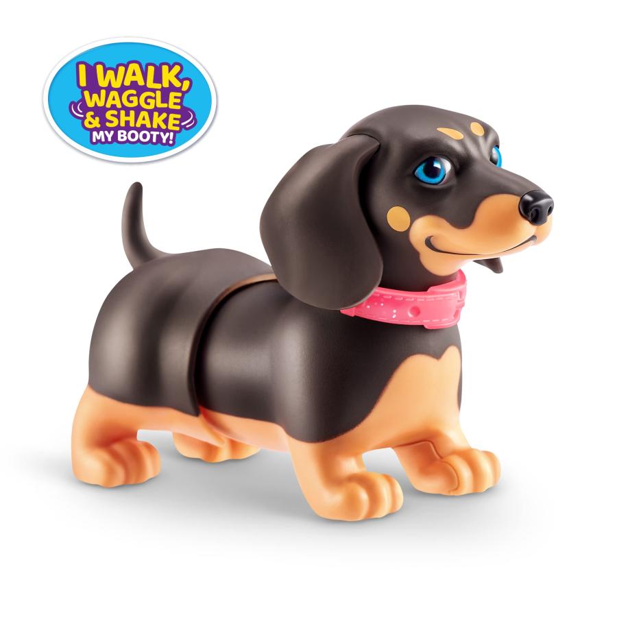 Pets Alive Booty Shakin' Pups (Frenchie ＆ Dachshund) by ZURU 2 Pack Interactive Mini Dog Toys That Walk， Waggle， and Booty Shake， Electronic Puppy To_1