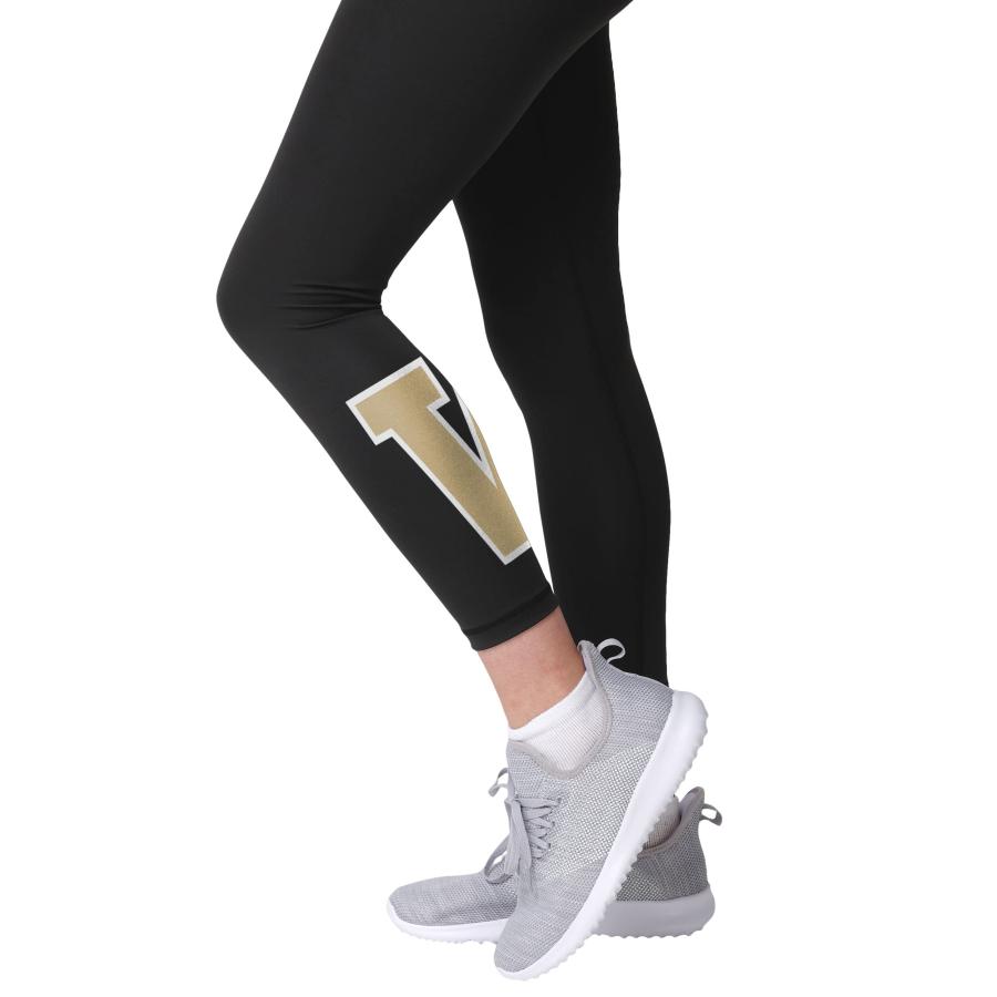 Washington Huskies NCAA Womens Calf Logo Black Leggingsの画像