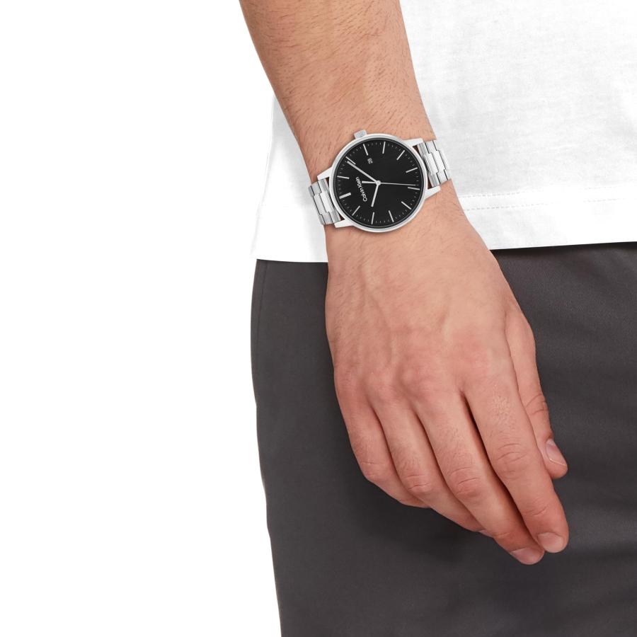 Calvin Klein Linked メンズ クォーツ腕時計 43mm ステンレスブレスレット ブラッシュブラックダイヤル モデル25200053の画像