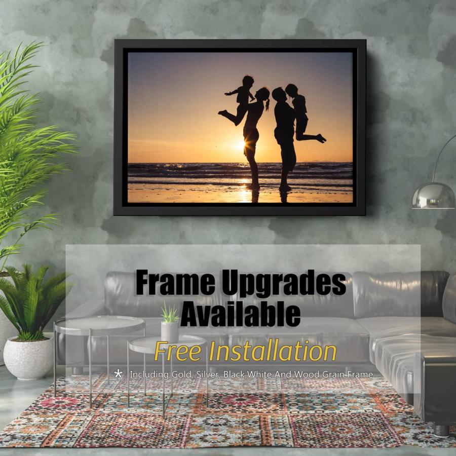 Custom Canvas Prints With Your Photos，Personalized Pictures On Canvas Wall Art for Bedroom， Living Room， Wedding Baby Pet Family Picture Framed Wall A_1