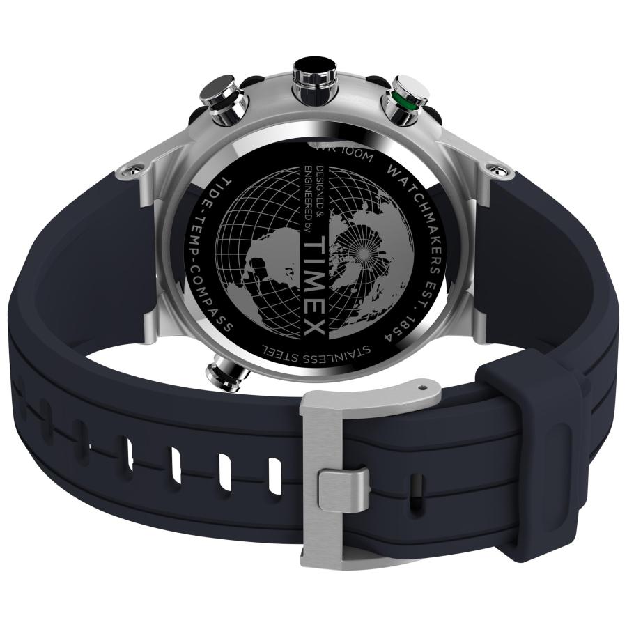 Timex Expedition Tide-Temp-Compass メンズ クォーツ腕時計 45mm ブルーシリコン 潮汐・気温・コンパス機能 TW2V22100VQの画像