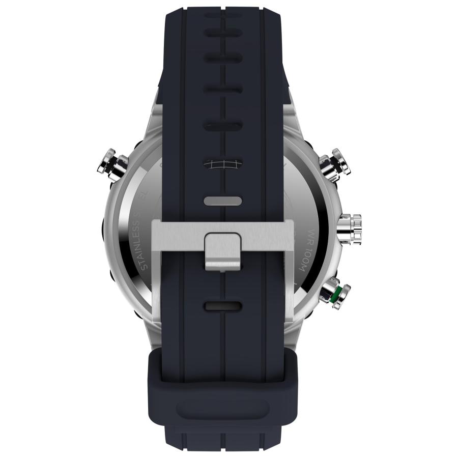 Timex Expedition Tide-Temp-Compass メンズ クォーツ腕時計 45mm ブルーシリコン 潮汐・気温・コンパス機能 TW2V22100VQの画像