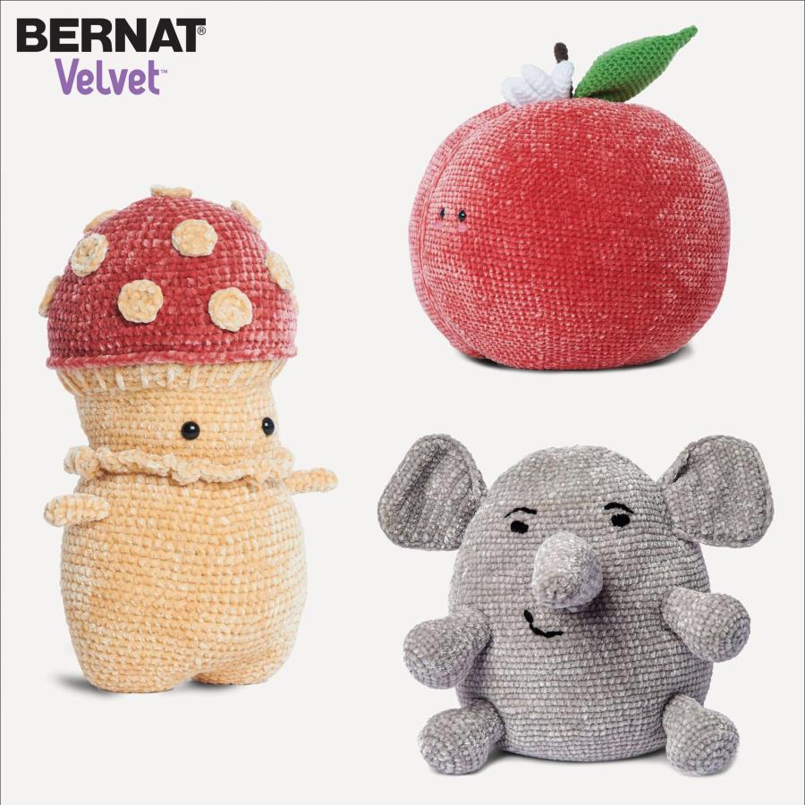 Bernat ベルベット ミスティグレー糸 - 2パック 300g/10.5オンス - ポリエステル - 5 バルキー - 315ヤード - 編み物/かぎ針編み_1