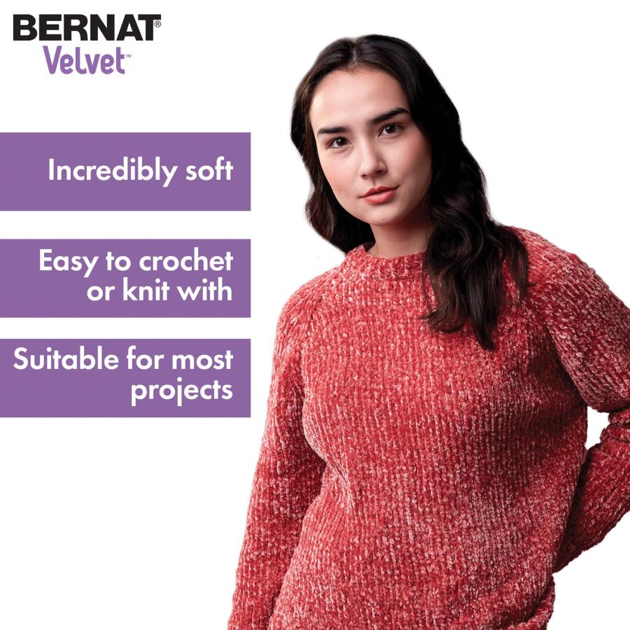 Bernat ベルベット ブラックバード糸 - 300g/10.5オンス 2パック - ポリエステル - 5バルキー - 315ヤード - 編み物/かぎ針編み_3