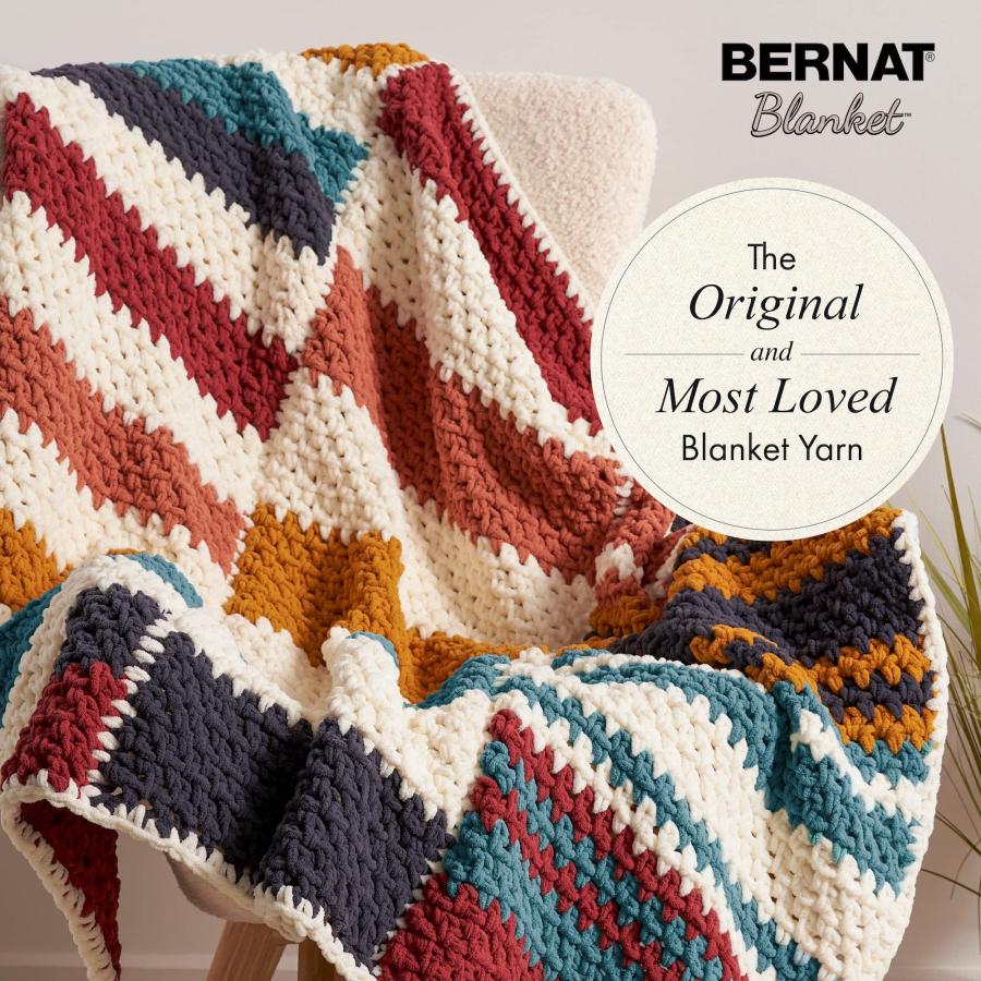 Bernat Blanket ネイビー糸 - 150g/5.3オンス 3パック - ポリエステル - 6 スーパーバルキー - 108ヤード - ニット/かぎ針編み_1
