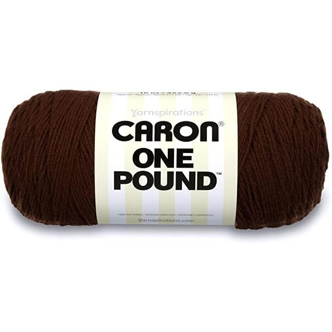 Caron One Pound アクリル毛糸 2玉セット 各454g ワーステッド エスプレッソ 編み物・かぎ針編み用_1
