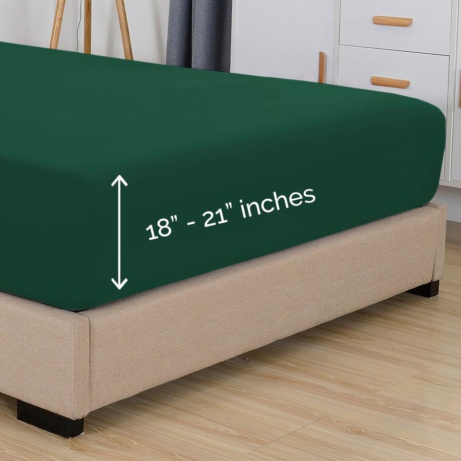 Elegant Comfort Premium Hotel Quality Extra Deep Pocket 18" - 21" Single Fitted Sheet for High Mattress， Luxury ＆ Softest 1500 Thread Count Egyptian_1
