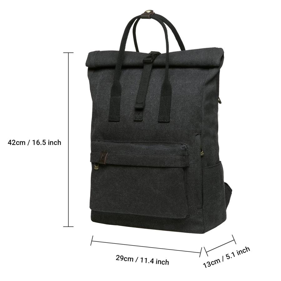 KAUKKO(カウコ) ノートパソコンバックパック レディース メンズ スクールカレッジバックパック, 47-2-ブラック。, M, デイパックバックパック。の画像