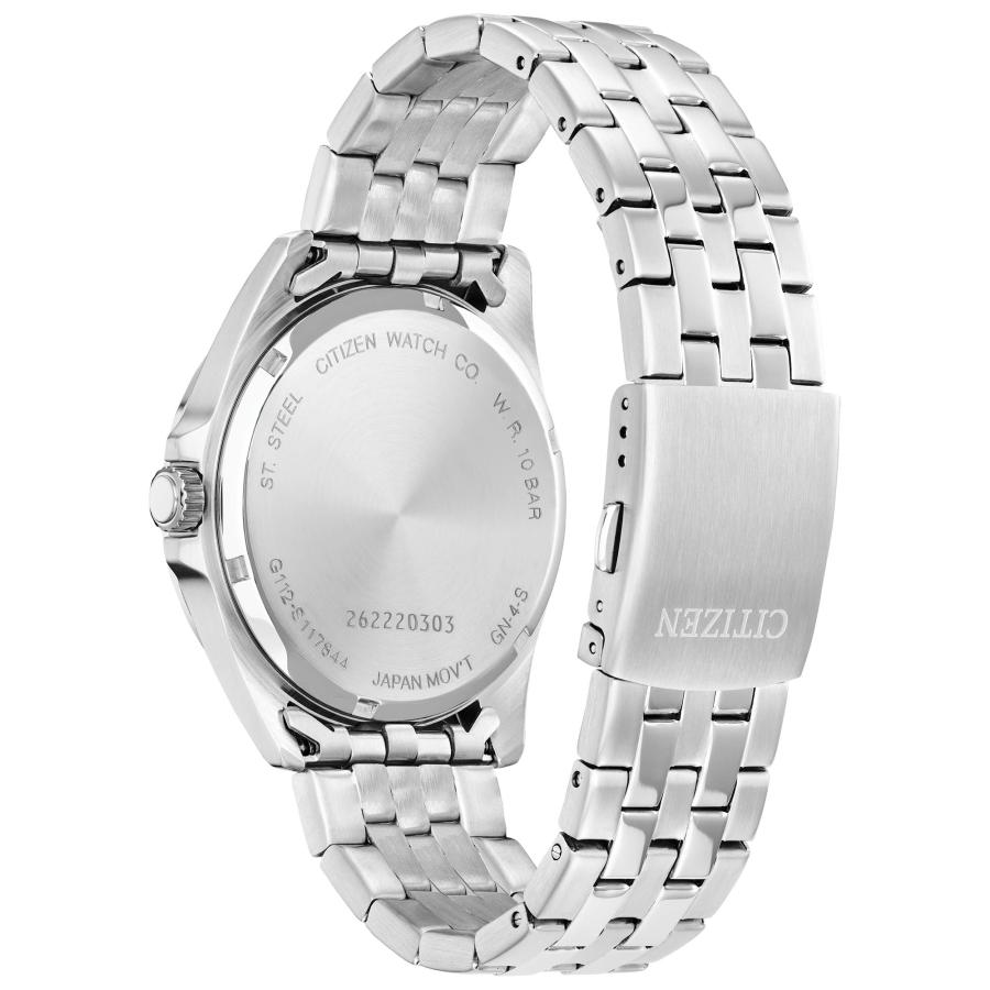 CITIZEN クォーツ BI5051-51A 42mm シルバートーンステンレス ホワイトダイヤル 3針 ミネラルクリスタル 100M防水の画像