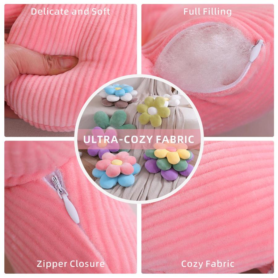AZCHEN Flower Pillow Standard Throw Pillow Patio Furniture Cushions Decorative Pillow Cushion Home Chair Cushion (19.6 inch, Pink)_4