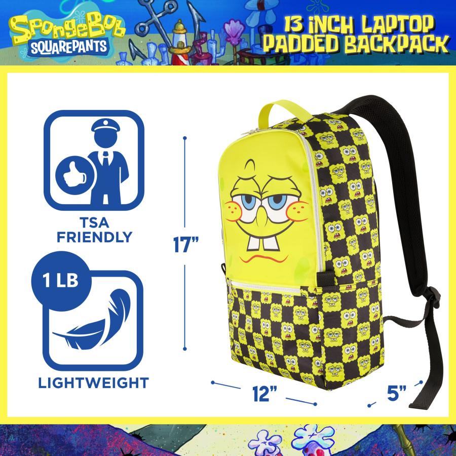 [Concept One] バックパック スポンジボブ スクエアパンツ 13インチスリーブ ラップトップバックパック チェックパッド入り 通勤や旅行に SBMB0002-634 マルチ Oの画像