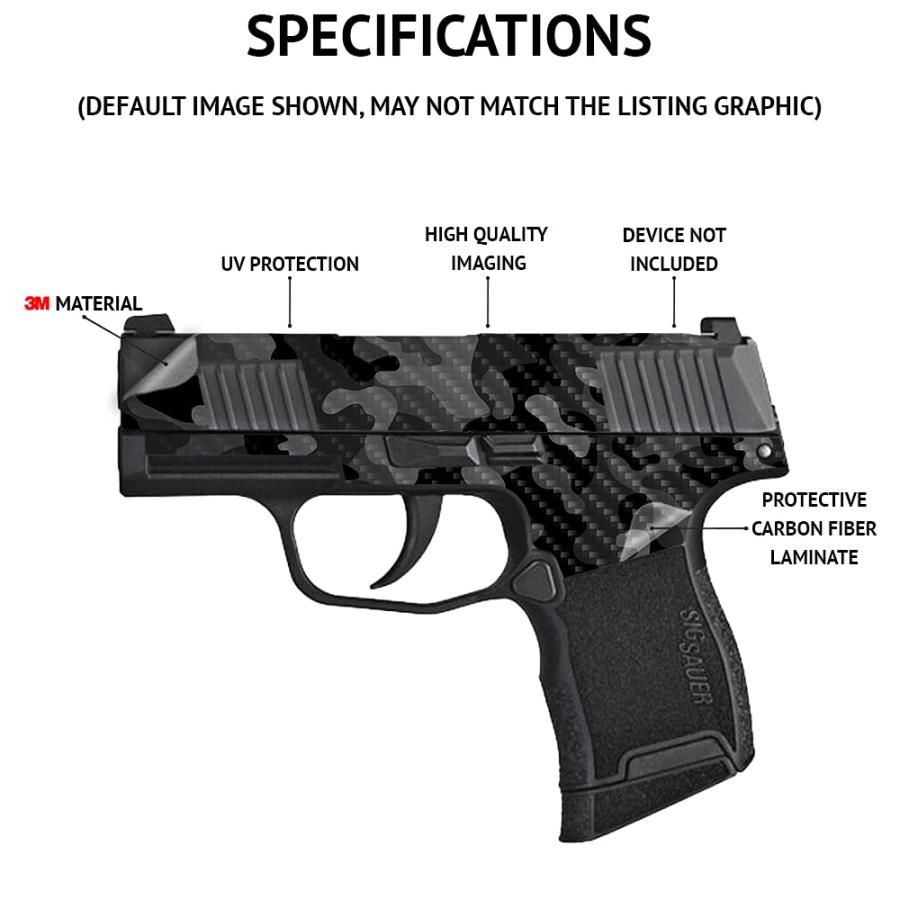 MightySkins Carbon Fiber Skin Compatible with Glock 44 Compact 22LR 4.03" Barrel - Black Modern Camo | Protective, Durable, and Unique Vinyl Decal wraの画像