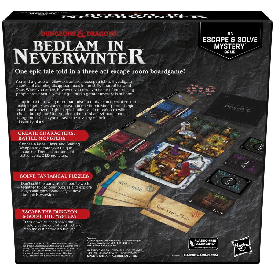 Hasbro Gaming D＆D ネバーウィンターのベッドラム 脱出室ボードゲーム 2〜6人 3幕構成 各90分 12歳以上_1