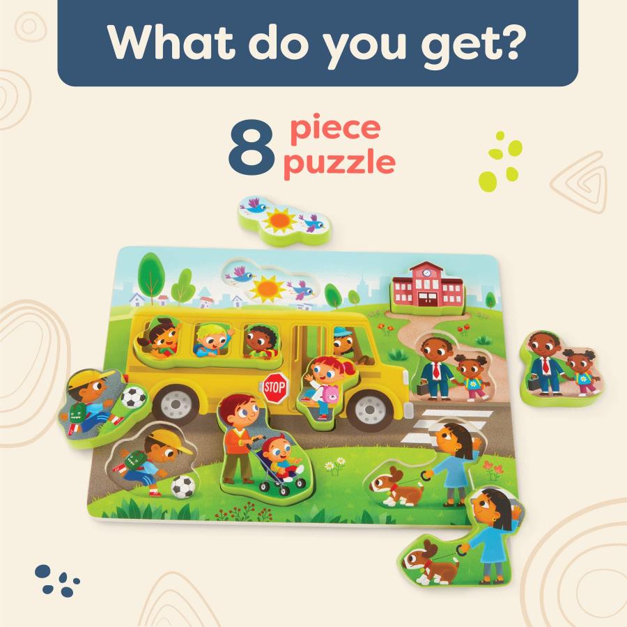 B. toys - Peek ＆ Explore - School BusChunky Puzzle for Toddlers，Educational ＆ developmental toys for kids - 2+ Years_4